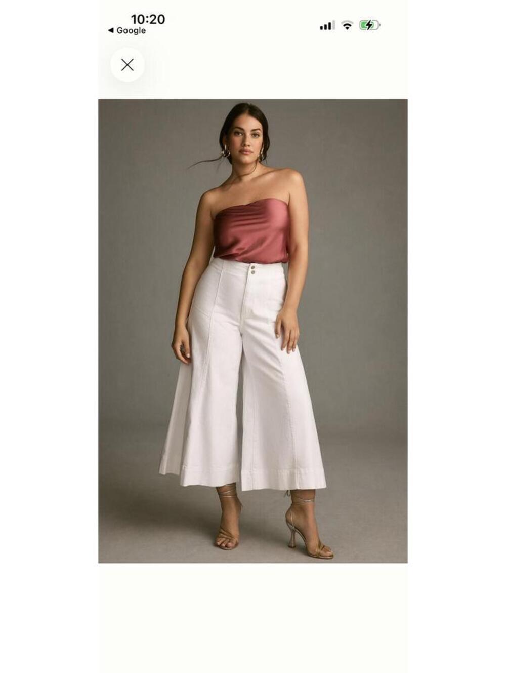 NWOT White Pilcro Corset Wide Leg Cropped Culotte Jeans size 31